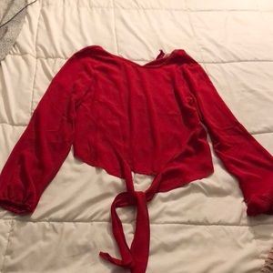 Long Sleeve Red Blouse